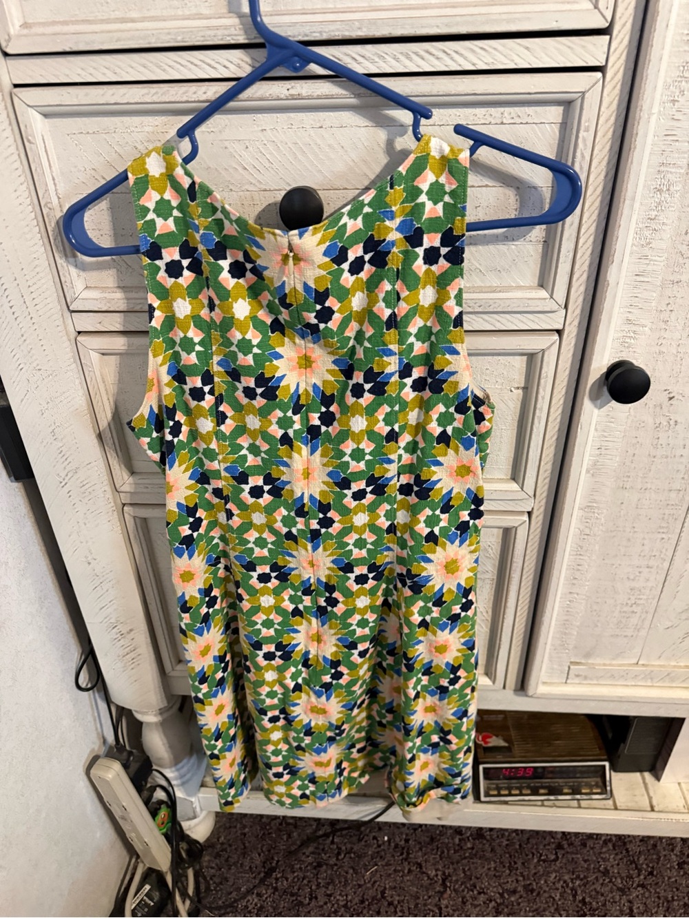 Fossil Sleeveless Mini Dress in Green Multi Floral Geo